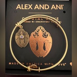 Brand New Alex and Ani Crystal Dove with Swarovski Crystal charm bangle